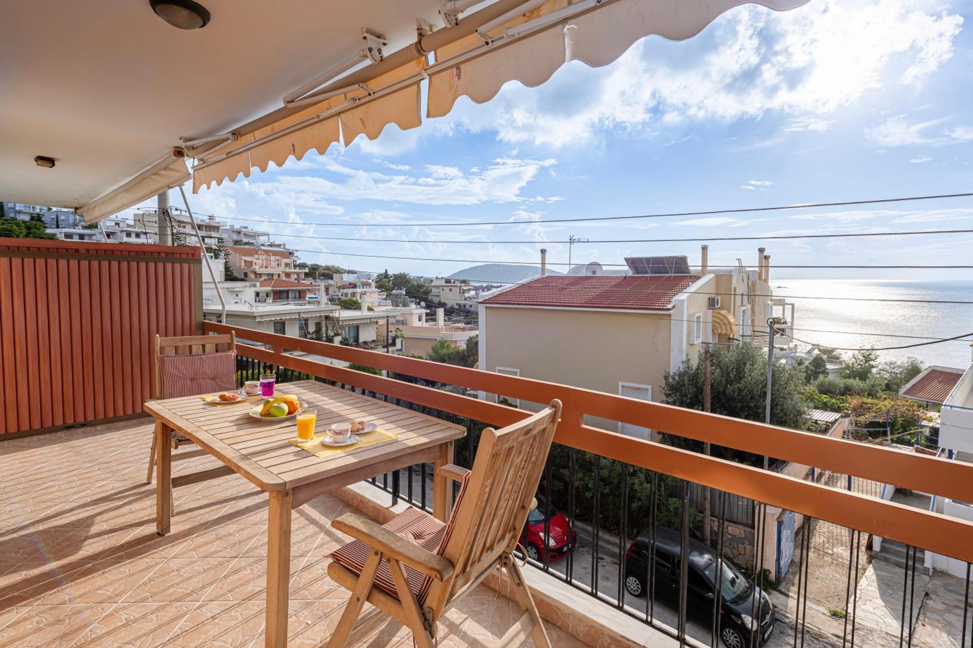 Sea View Apartment 100M From The Beach Saronida Zewnętrze zdjęcie